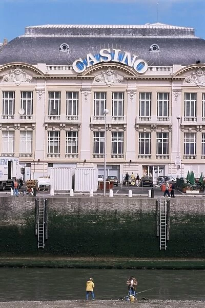 Casino from across the harbour, Trouville, Basse Normandie (Normandy), France, Europe