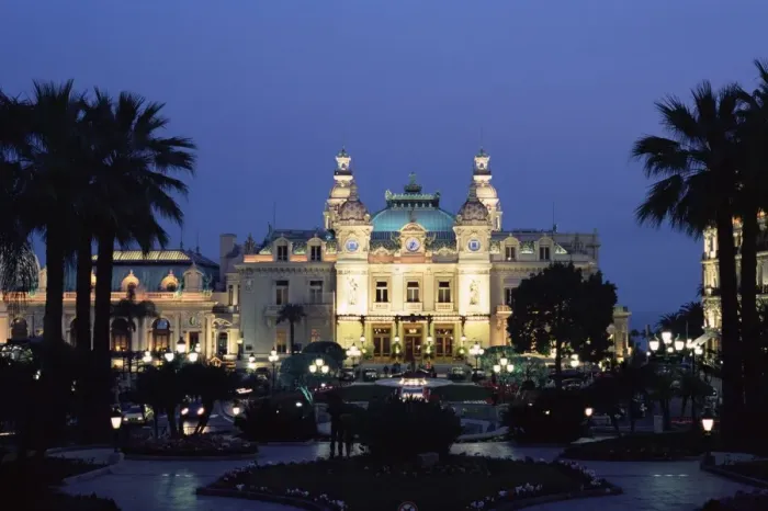 Framed Print : The Casino by night, Monte Carlo, Monaco, Europe Framed Print : The Casino by night, Monte Carlo, Monaco, Europe