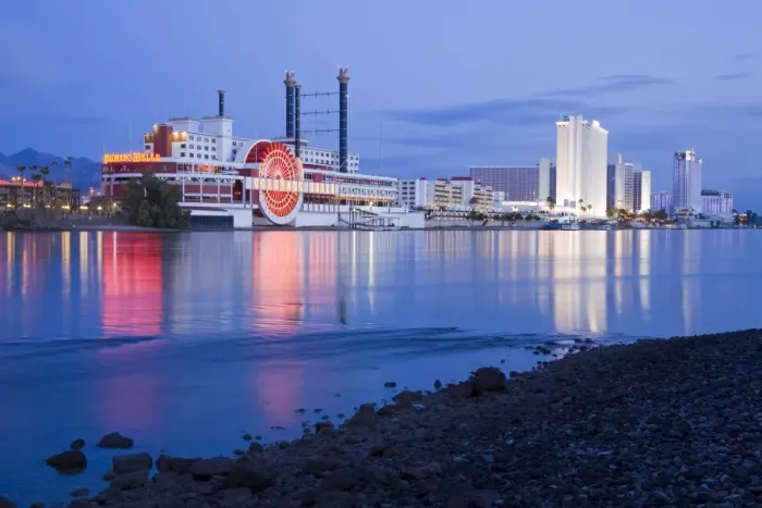 Framed Print : Casinos on the Colorado River, Laughlin City, Nevada, United States of America Framed Print : Casinos on the Colorado River, Laughlin City, Nevada, United States of America