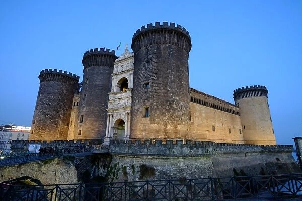 Castel Nuovo (Maschio Angioino), a medieval castle located in front of Piazza Municipio