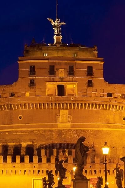 Castel Sant Angelo and statues of Ponte Sant Angelo, UNESCO World Heritage Site, Rome