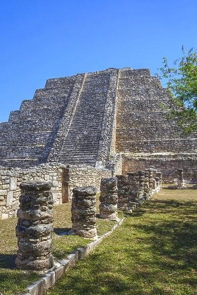 Castillo de Kukulcan, Mayapan, Mayan archaeological site, Yucatan, Mexico, North America