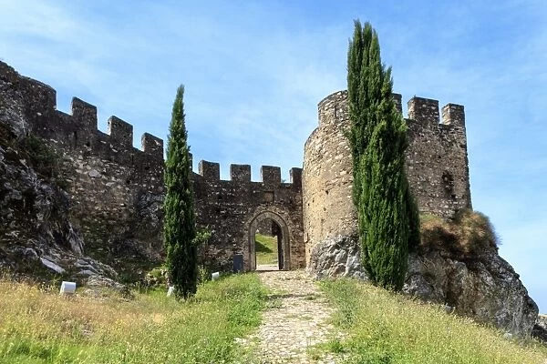 Castle of Alegrete, a dramatic Portuguese medieval hill-top village near Portalegre