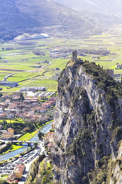 Castle of Arco from Mount Colodri, Arco di Trento, Trento Province, Trentino-Alto Adige