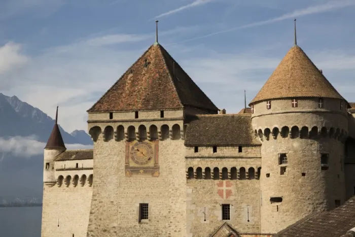 Framed Print : The Castle of Chillon, on Lake Geneva, Montreux, Canton Vaud, Switzerland, Europe Framed Print : The Castle of Chillon, on Lake Geneva, Montreux, Canton Vaud, Switzerland, Europe