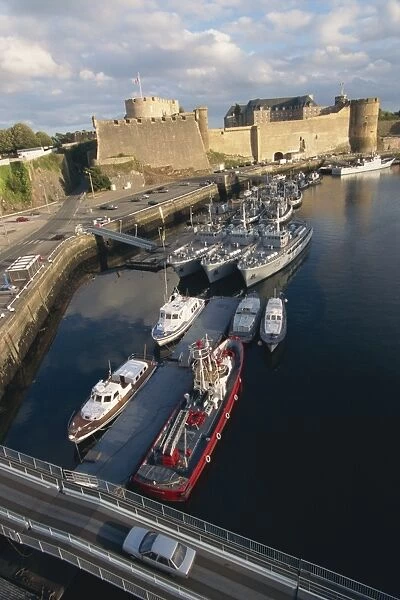 Castle dating from the 12th century and Naval Base (Port de Guerre), Brest
