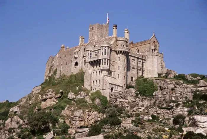 Framed Print : Castle dating from the 14th century, St. Michaels Mount, Cornwall Framed Print : Castle dating from the 14th century, St. Michaels Mount, Cornwall
