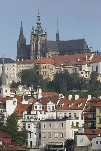 Castle District with St. Vitus Cathedral, UNESCO World Heritage Site, Prague, Czech Republic, Europe