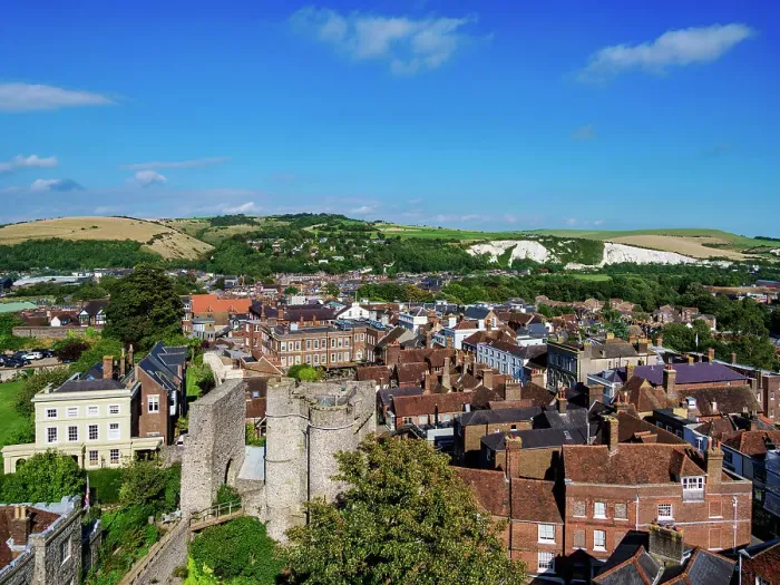 Framed Print : Castle Gate and town, elevated view, Lewes, East Sussex, England, United Kingdom, Europe Framed Print : Castle Gate and town, elevated view, Lewes, East Sussex, England, United Kingdom, Europe