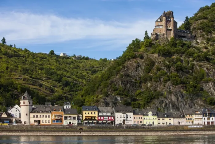 Framed Print : Castle Gutenfels above Kaub in the Rhine valley, Rhineland-Palatinate, Germany, Europe