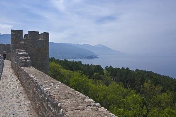 Castle at Ohrid above Lake Ohrid, UNESCO World Heritage Site, Macedonia, Europe