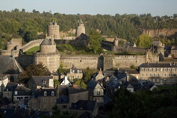 Castle and old town, Fougeres, Brittany, France, Europe