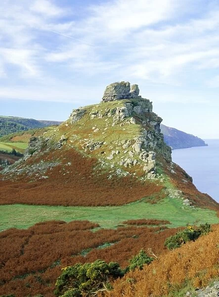 Castle Rock overlooking Wringcliff Bay, one of Britains highest sea cliffs