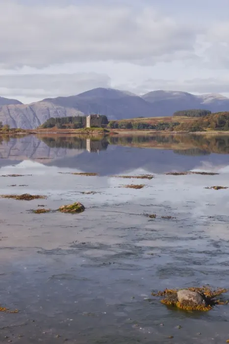 Framed Print : Castle Stalker reflecting into the waters of Loch Laich, Argyll and Bute, Scotland, United Kingdom, Europe Framed Print : Castle Stalker reflecting into the waters of Loch Laich, Argyll and Bute, Scotland, United Kingdom, Europe
