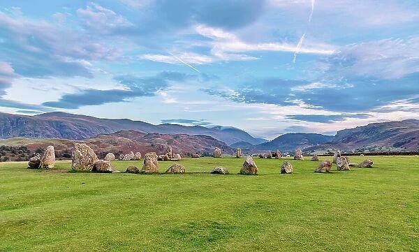 Castlerigg Stone Circle, dating from the Neolithic era, around 3000 BC, near Keswick, Lake District National Park, UNESCO World Heritage Site, Cumbria, England, United Kingdom, Europe
