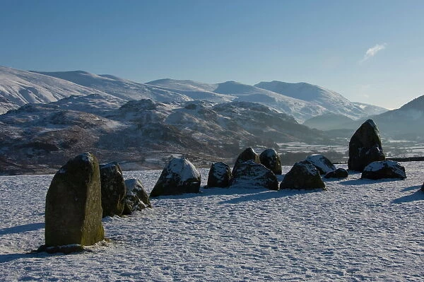 Castlerigg Stone Circle and the Helvellyn Range, Lake District National Park
