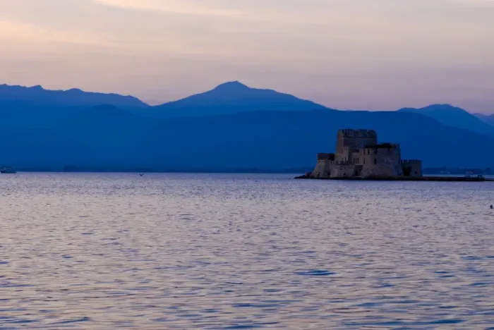 Framed Print : One of the castles guarding Nafplio at sunset, Peloponnese, Greece, Europe Framed Print : One of the castles guarding Nafplio at sunset, Peloponnese, Greece, Europe