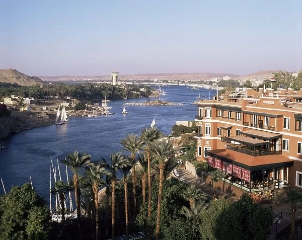 Cataract Hotel and the River Nile, Aswan, Egypt, North Africa, Africa