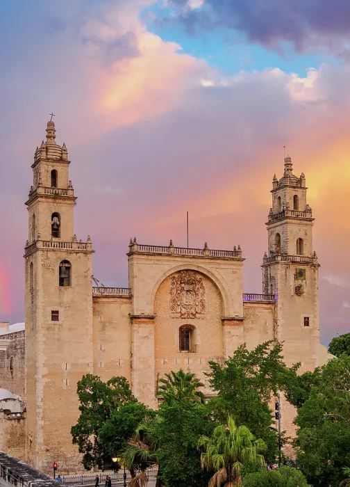 Framed Print : Catedral of San Ildefonso at sunset, elevated view, Plaza Grande, Merida, Yucatan State, Mexico Framed Print : Catedral of San Ildefonso at sunset, elevated view, Plaza Grande, Merida, Yucatan State, Mexico