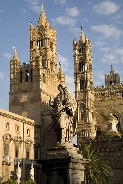 Cathedral and bell towers, Palermo, Sicily, Italy, Europe