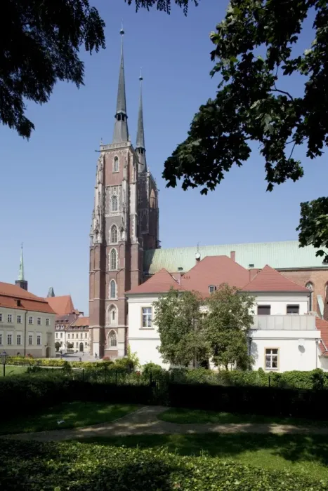 Framed Print : Cathedral and Gardens, Old Town, Wroclaw, Silesia, Poland, Europe