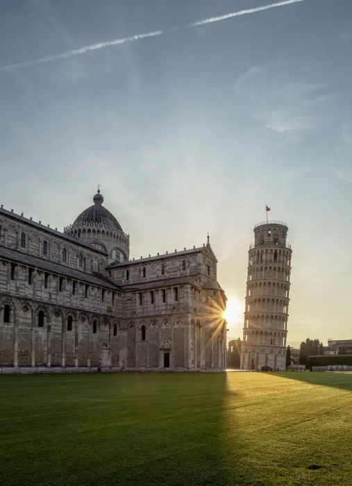 Framed Print : Cathedral and Leaning Tower at sunrise, Piazza dei Miracoli, UNESCO World Heritage Site Framed Print : Cathedral and Leaning Tower at sunrise, Piazza dei Miracoli, UNESCO World Heritage Site