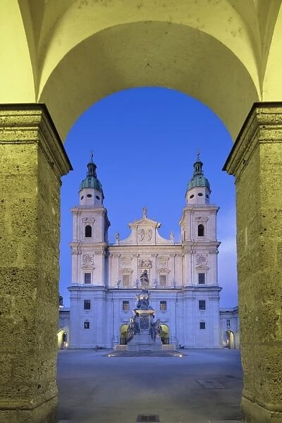 Cathedral and Marien Column, Salzburg, Salzburger Land, Austria, Europe