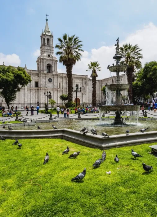 Framed Print : Cathedral, Plaza de Armas, Arequipa, Peru, South America Framed Print : Cathedral, Plaza de Armas, Arequipa, Peru, South America