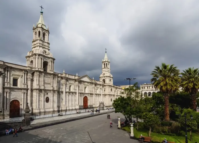 Framed Print : Cathedral, Plaza de Armas, elevated view, Arequipa, Peru, South America Framed Print : Cathedral, Plaza de Armas, elevated view, Arequipa, Peru, South America
