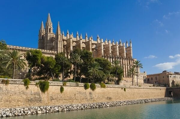 Cathedral of Santa Maria of Palma (La Seu), Palma de Mallorca, Majorca, Balearic Islands, Spain, Mediterranean, Europe