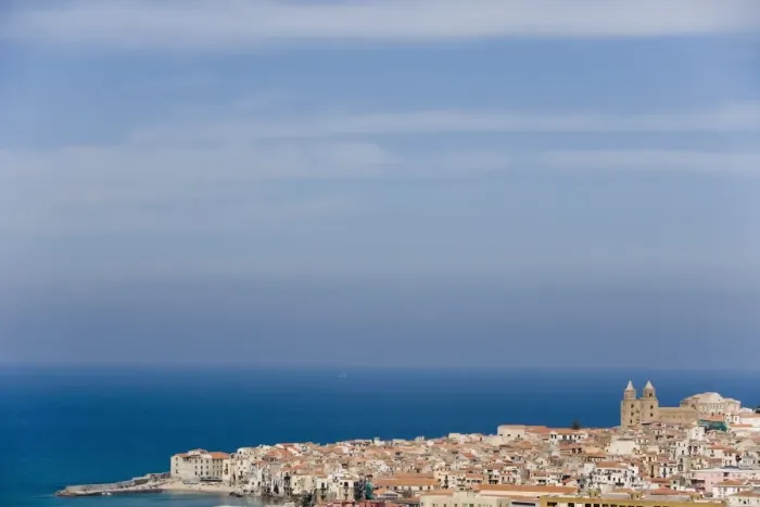 Framed Print : Cathedral on skyline Cefalu Framed Print : Cathedral on skyline Cefalu