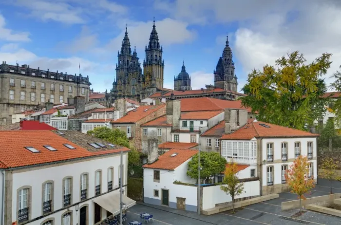 Framed Print : Cathedral spires in Old Town, Santiago de Compostela, UNESCO World Heritage Site, Galicia, Spain, Europe Framed Print : Cathedral spires in Old Town, Santiago de Compostela, UNESCO World Heritage Site, Galicia, Spain, Europe