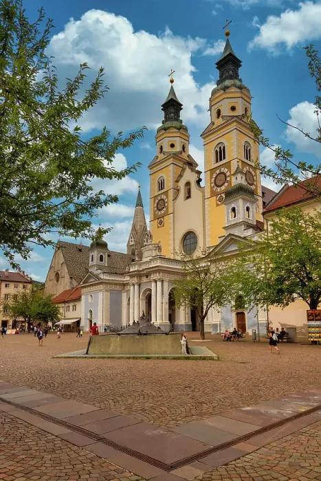 Framed Print : Cathedral Square and Baroque Cathedral, Brixen, Sudtirol (South Tyrol) (Province of Bolzano), Italy, Europe