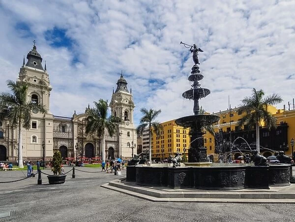Cathedral of St. John the Apostle and Evangelist, Plaza de Armas, Lima, Peru, South