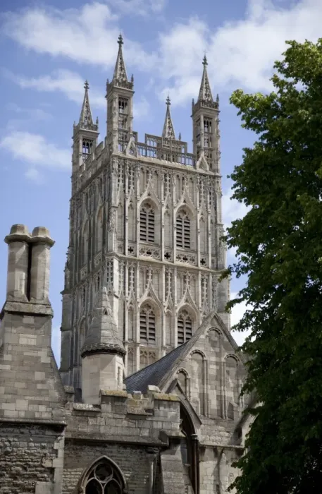 Framed Print : Cathedral tower from the northwest, Gloucester, Gloucestershire, England Framed Print : Cathedral tower from the northwest, Gloucester, Gloucestershire, England