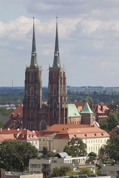 Cathedral view from Marii Magdaleny Church, Wroclaw, Silesia, Poland, Europe
