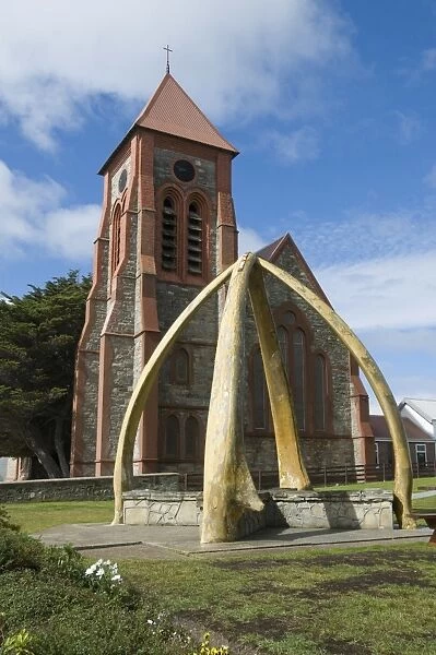 Cathedral and Whale Bone Arch, Port Stanley, Falkland Islands, South America