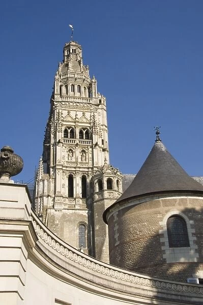 The Cathedrale St. -Gatien from the Musee des Beaux Arts Garden, Tours, Indre-et-Loire