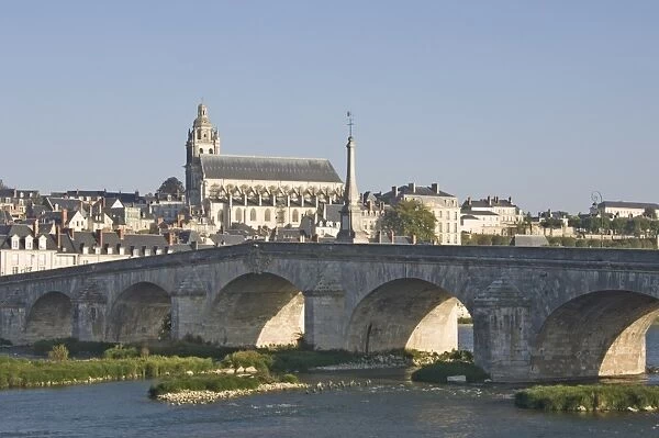The Cathedrale St. -Louis from across the Loire Bridge, Blois, Loir-et-Cher