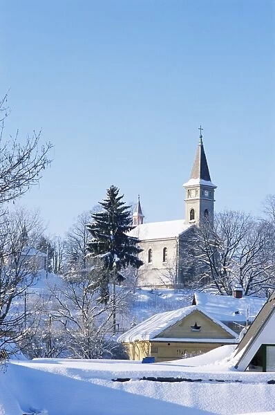 Catholic church in village of Luceny nad Nisou, Jizerske mountains, Luceny nad Nisou