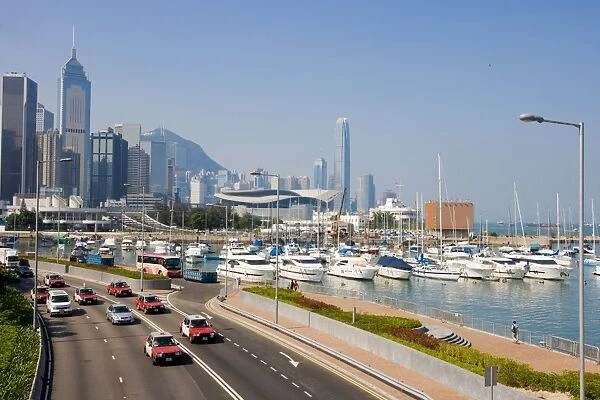 Causeway Bay waterfront and IFC Tower in 2007, Hong Kong Island, Hong Kong, China, Asia