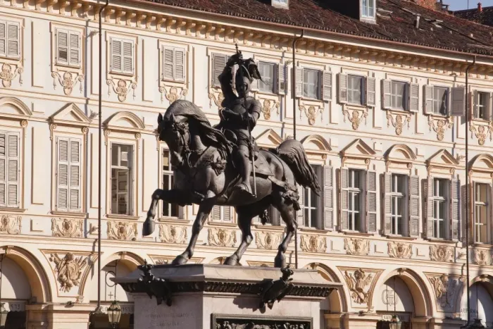 Framed Print : The Caval ed Brons (Bronze Horse) in Piazza San Carlo, Turin, Piedmont, Italy, Europe Framed Print : The Caval ed Brons (Bronze Horse) in Piazza San Carlo, Turin, Piedmont, Italy, Europe