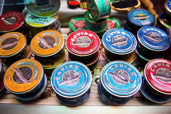 Caviar for sale in the market of Kiev (Kyiv), Ukraine, Europe
