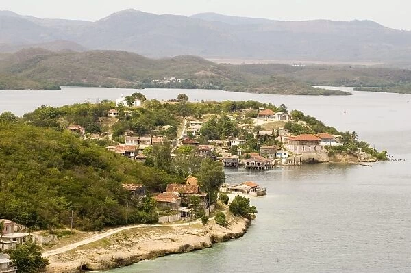 Cayo Gramma, a small island with a fishing village in the middle of the Bay of Santiago