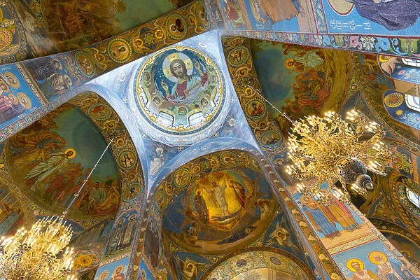 Ceiling of the Church on the Spilled Blood, UNESCO World Heritage Site, St. Petersburg