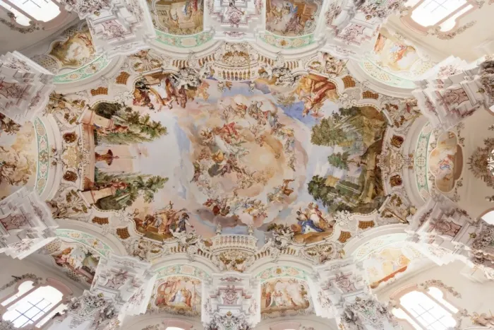 Framed Print : Ceiling frecso, St. Peter and Paul church, Steinhausen, Upper Swabian Baroque Route Framed Print : Ceiling frecso, St. Peter and Paul church, Steinhausen, Upper Swabian Baroque Route