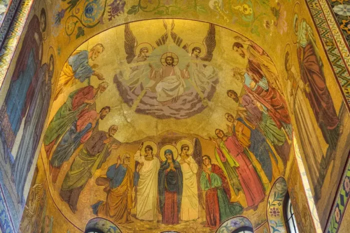 Framed Print : Ceiling frescos, Church on Spilled Blood (Resurrection Church of Our Saviour), UNESCO Framed Print : Ceiling frescos, Church on Spilled Blood (Resurrection Church of Our Saviour), UNESCO