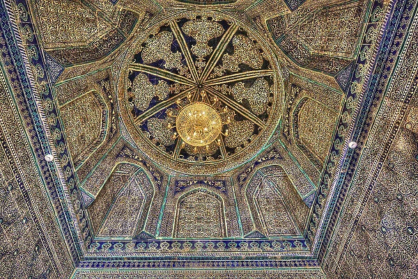 Ceiling, Interior, Pakhlavon Mahmud Mausoleum, Ichon Qala (Itchan Kala), UNESCO World Heritage Site, Khiva, Uzbekistan, Central Asia, Asia