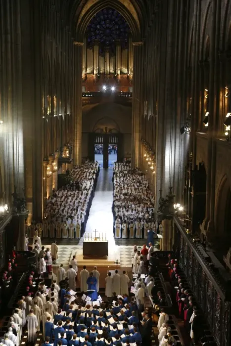 Framed Print : Celebration of Vespers in Notre Dame de Paris with Benedict XVI, Paris, France, Europe Framed Print : Celebration of Vespers in Notre Dame de Paris with Benedict XVI, Paris, France, Europe