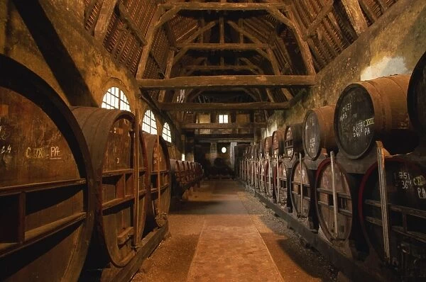 Cellars containing Calvados, Chateau de Breuil, Auge, Normandie, France, Europe